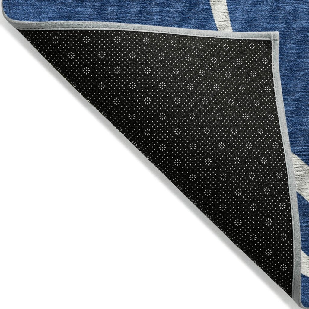 LOOMLAN Rugs Mirelle Navy Washable Indoor-Outdoor Rug