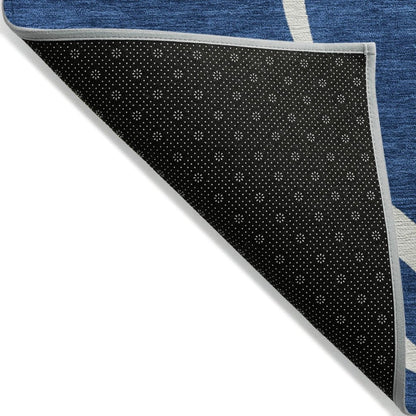 LOOMLAN Rugs Mirelle Navy Washable Indoor-Outdoor Rug