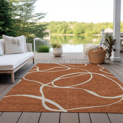 LOOMLAN Rugs Mirelle Orange Washable Indoor-Outdoor Rug
