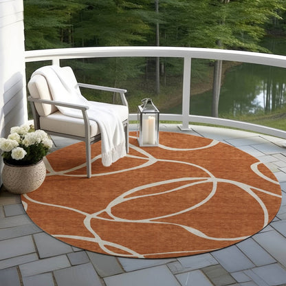 LOOMLAN Rugs Mirelle Orange Washable Indoor-Outdoor Rug