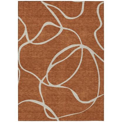 LOOMLAN Rugs Mirelle Orange Washable Indoor-Outdoor Rug
