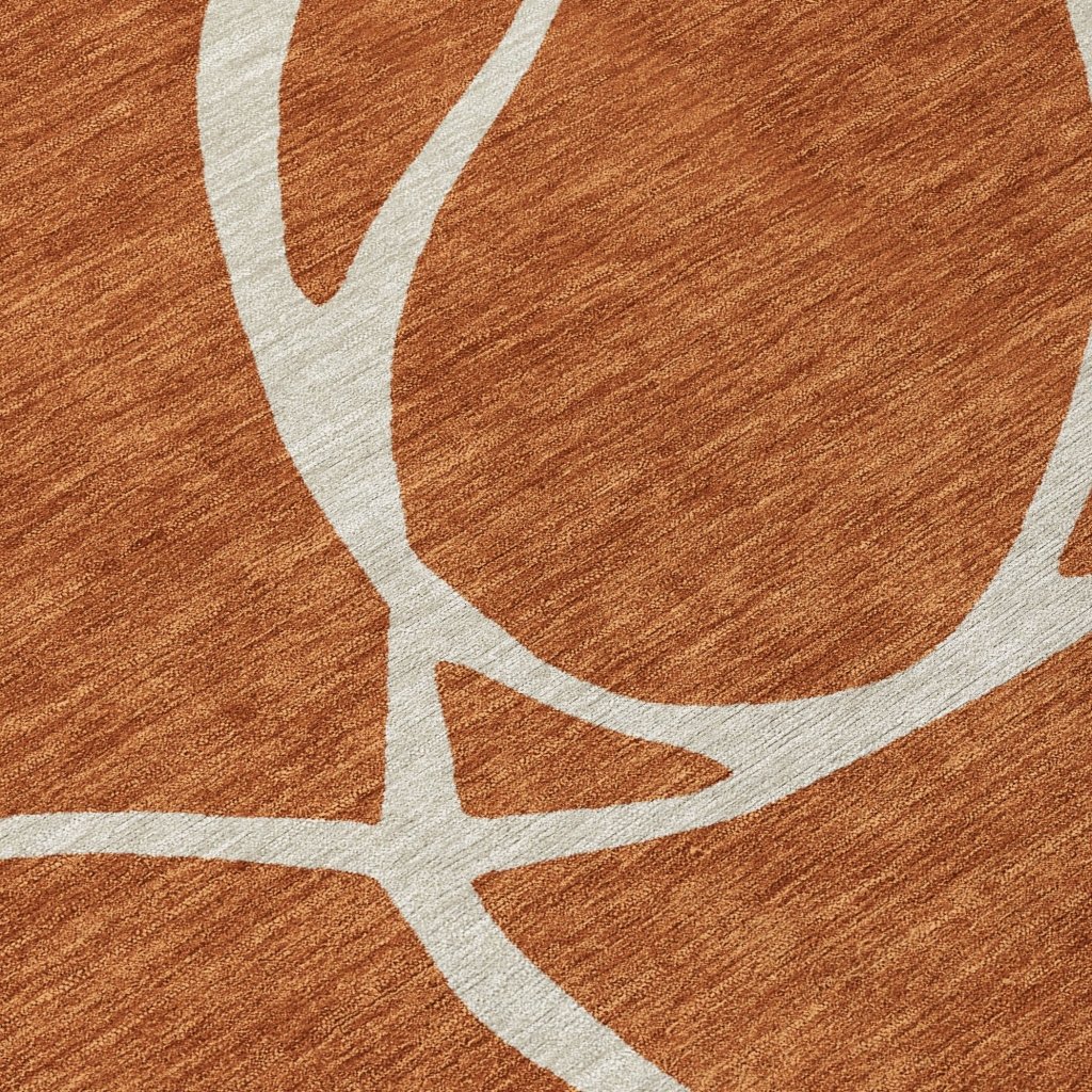 LOOMLAN Rugs Mirelle Orange Washable Indoor-Outdoor Rug