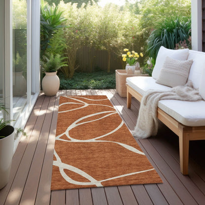 LOOMLAN Rugs Mirelle Orange Washable Indoor-Outdoor Rug