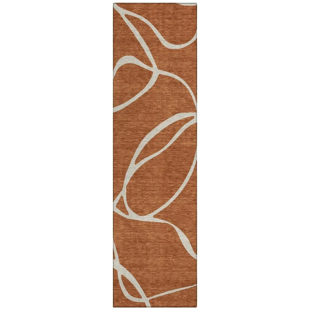 LOOMLAN Rugs Mirelle Orange Washable Indoor-Outdoor Rug