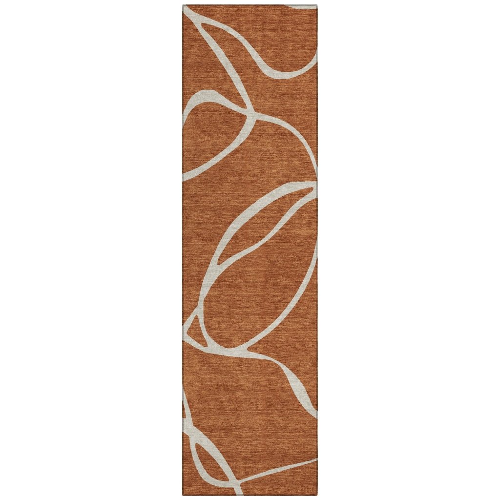 LOOMLAN Rugs Mirelle Orange Washable Indoor-Outdoor Rug