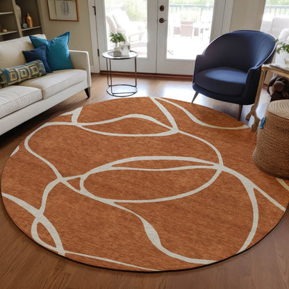 LOOMLAN Rugs Mirelle Orange Washable Indoor-Outdoor Rug