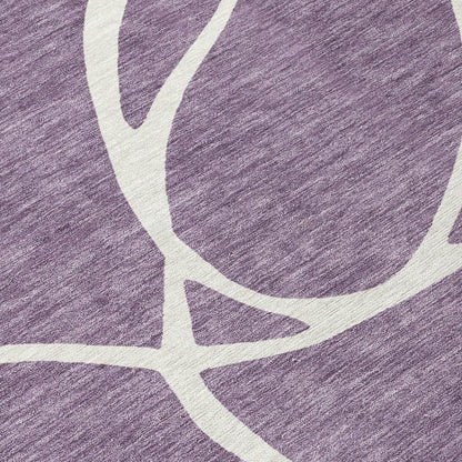 LOOMLAN Rugs Mirelle Purple Washable Indoor-Outdoor Rug