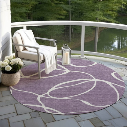 LOOMLAN Rugs Mirelle Purple Washable Indoor-Outdoor Rug