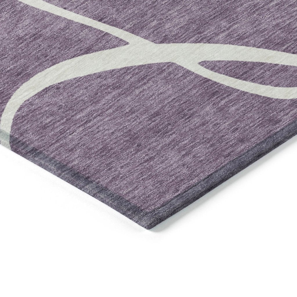 LOOMLAN Rugs Mirelle Purple Washable Indoor-Outdoor Rug