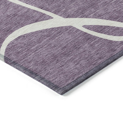 LOOMLAN Rugs Mirelle Purple Washable Indoor-Outdoor Rug