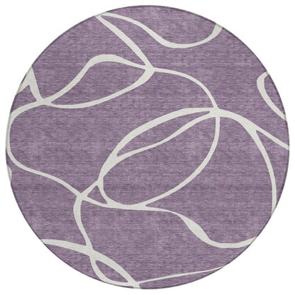 LOOMLAN Rugs Mirelle Purple Washable Indoor-Outdoor Rug