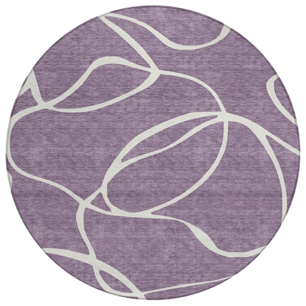 LOOMLAN Rugs Mirelle Purple Washable Indoor-Outdoor Rug