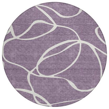 LOOMLAN Rugs Mirelle Purple Washable Indoor-Outdoor Rug