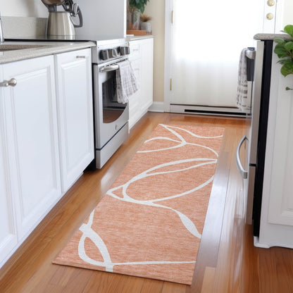 LOOMLAN Rugs Mirelle Salmon Washable Indoor-Outdoor Rug