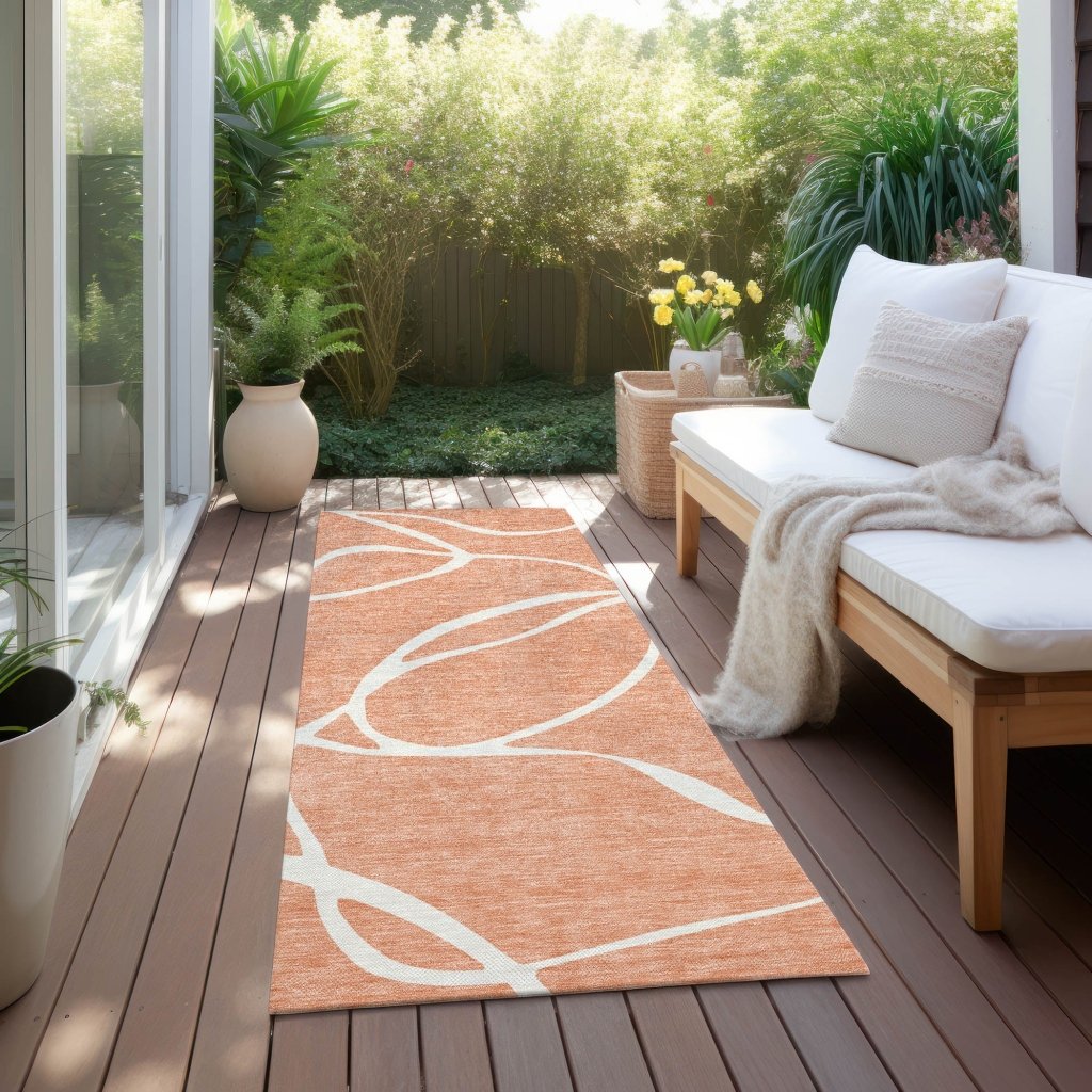 LOOMLAN Rugs Mirelle Salmon Washable Indoor-Outdoor Rug
