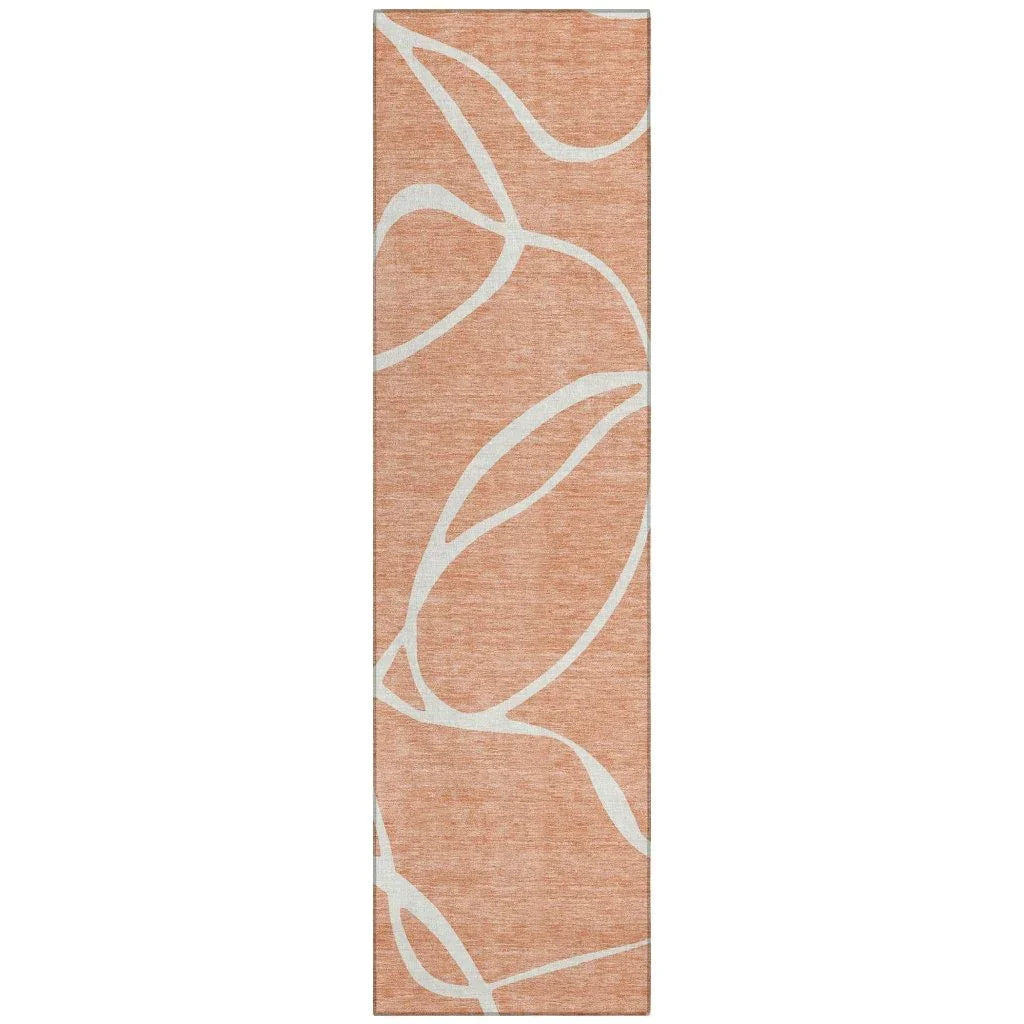 LOOMLAN Rugs Mirelle Salmon Washable Indoor-Outdoor Rug