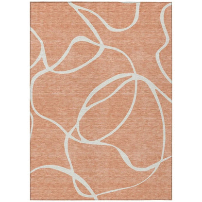 LOOMLAN Rugs Mirelle Salmon Washable Indoor-Outdoor Rug