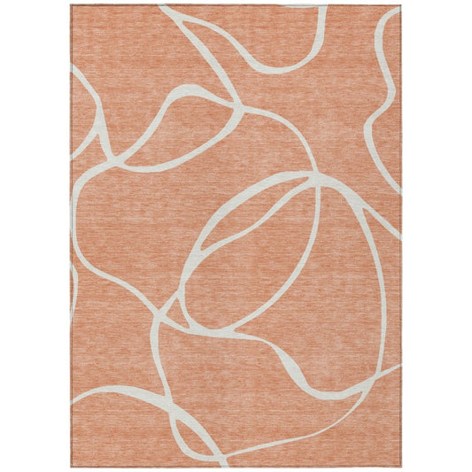LOOMLAN Rugs Mirelle Salmon Washable Indoor-Outdoor Rug