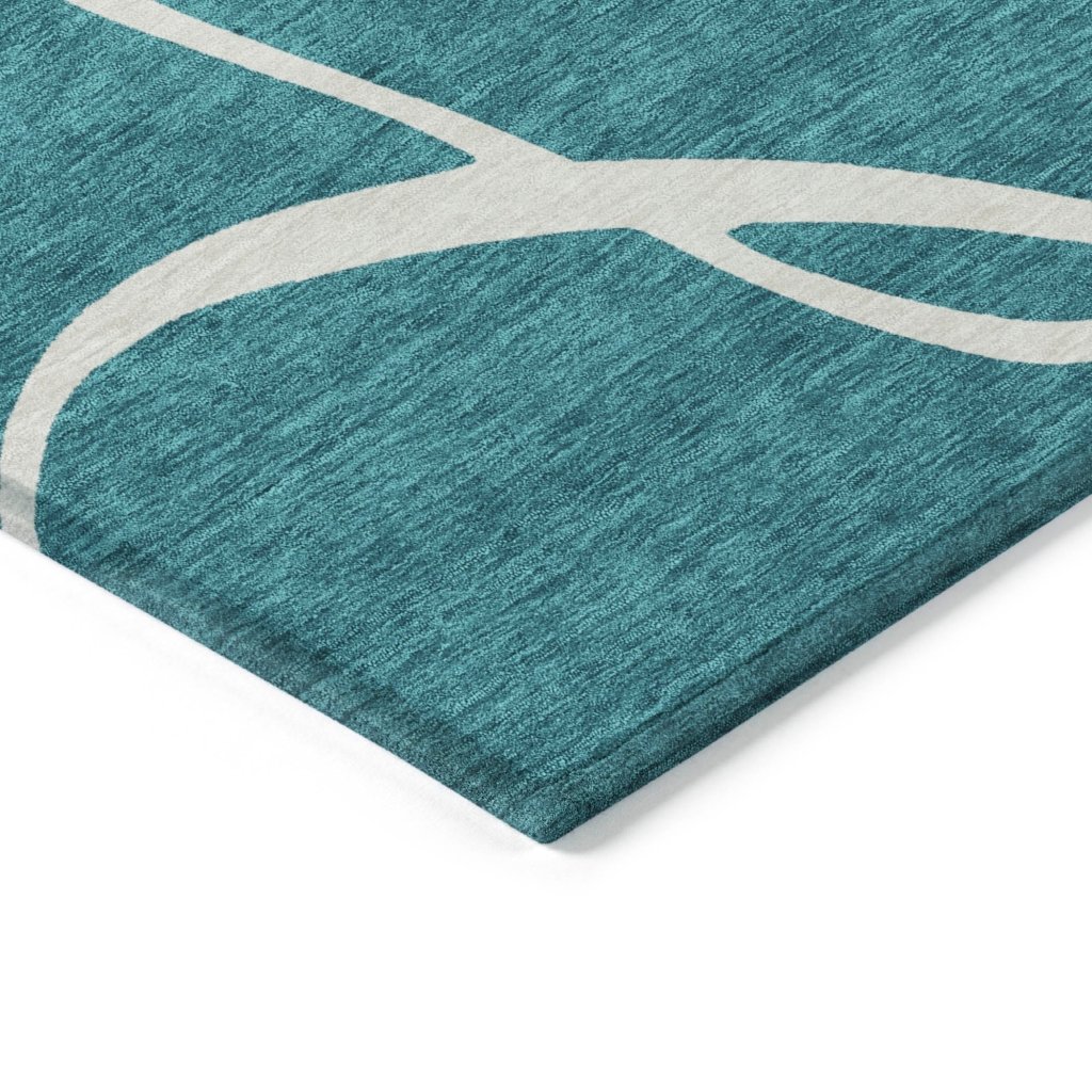 LOOMLAN Rugs Mirelle Teal Washable Indoor-Outdoor Rug