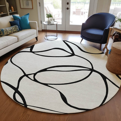 LOOMLAN Rugs Mirelle White Washable Indoor-Outdoor Rug