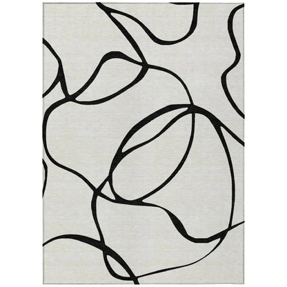 LOOMLAN Rugs Mirelle White Washable Indoor-Outdoor Rug