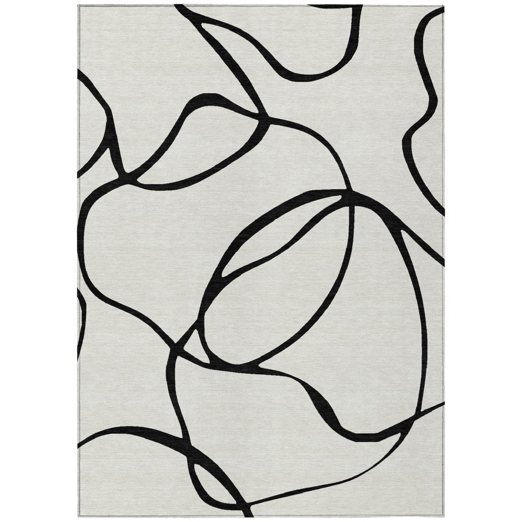 LOOMLAN Rugs Mirelle White Washable Indoor-Outdoor Rug