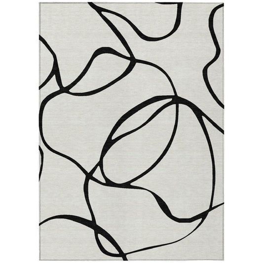 LOOMLAN Rugs Mirelle White Washable Indoor-Outdoor Rug