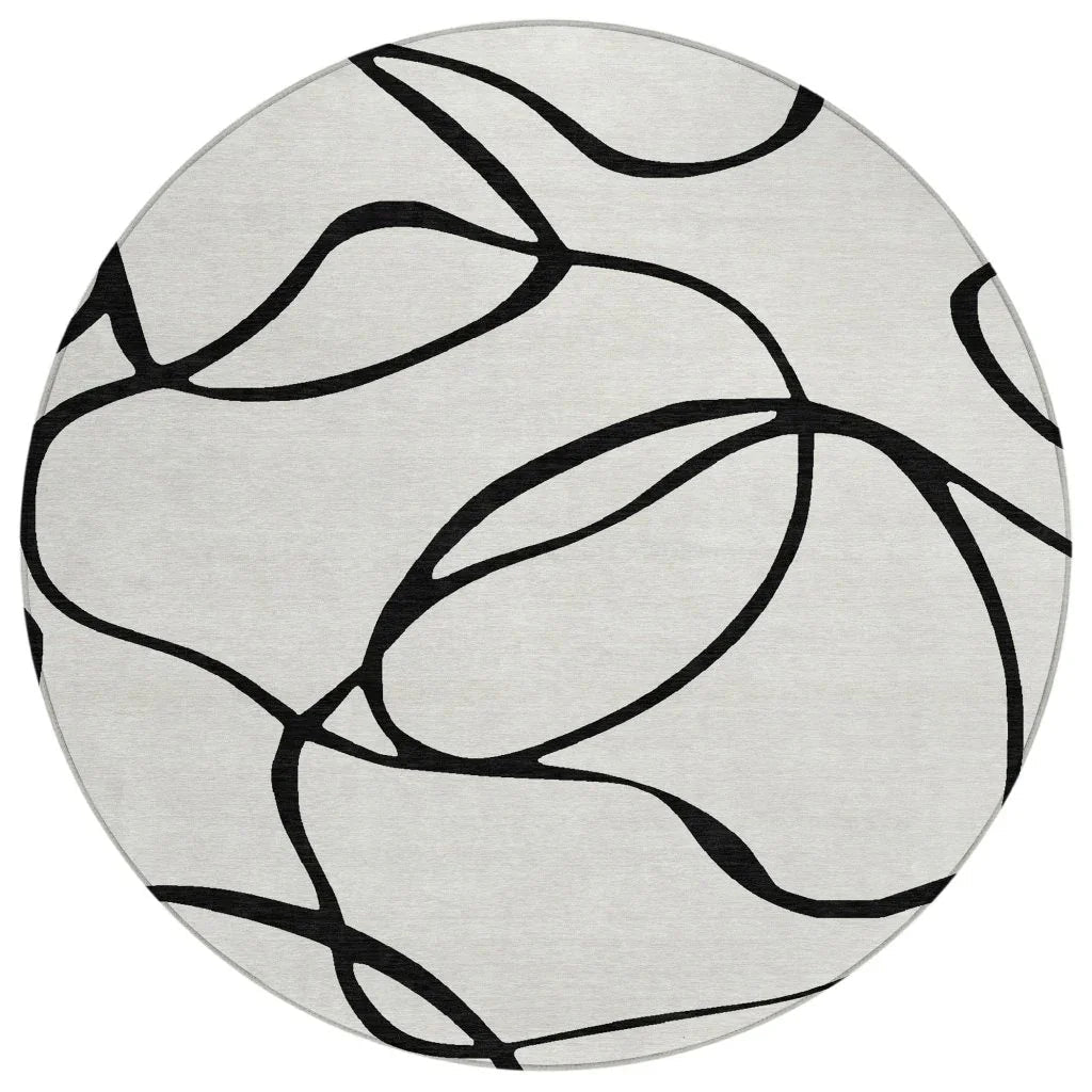 LOOMLAN Rugs Mirelle White Washable Indoor-Outdoor Rug