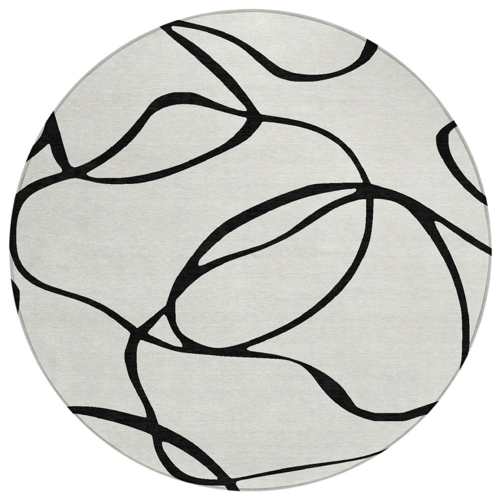 LOOMLAN Rugs Mirelle White Washable Indoor-Outdoor Rug