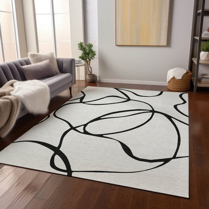 LOOMLAN Rugs Mirelle White Washable Indoor-Outdoor Rug