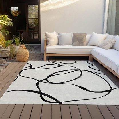 LOOMLAN Rugs Mirelle White Washable Indoor-Outdoor Rug