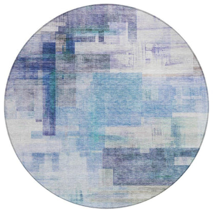 LOOMLAN Rugs Mireya Blue Washable Indoor-Outdoor Rug