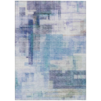 LOOMLAN Rugs Mireya Blue Washable Indoor-Outdoor Rug