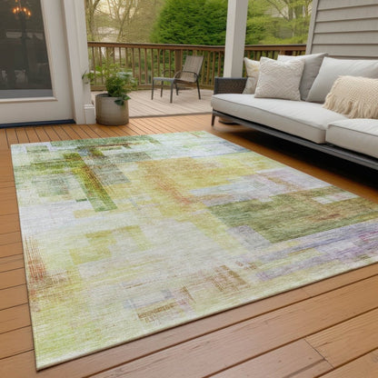 LOOMLAN Rugs Mireya Green Washable Indoor-Outdoor Rug