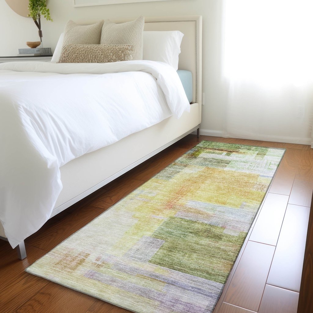 LOOMLAN Rugs Mireya Green Washable Indoor-Outdoor Rug