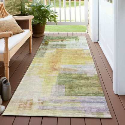 LOOMLAN Rugs Mireya Green Washable Indoor-Outdoor Rug