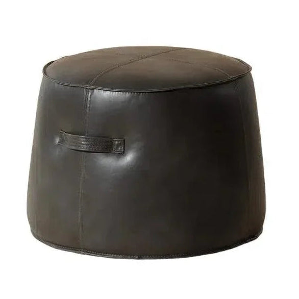 SUNPAN Mitchell Leather Round Ottoman