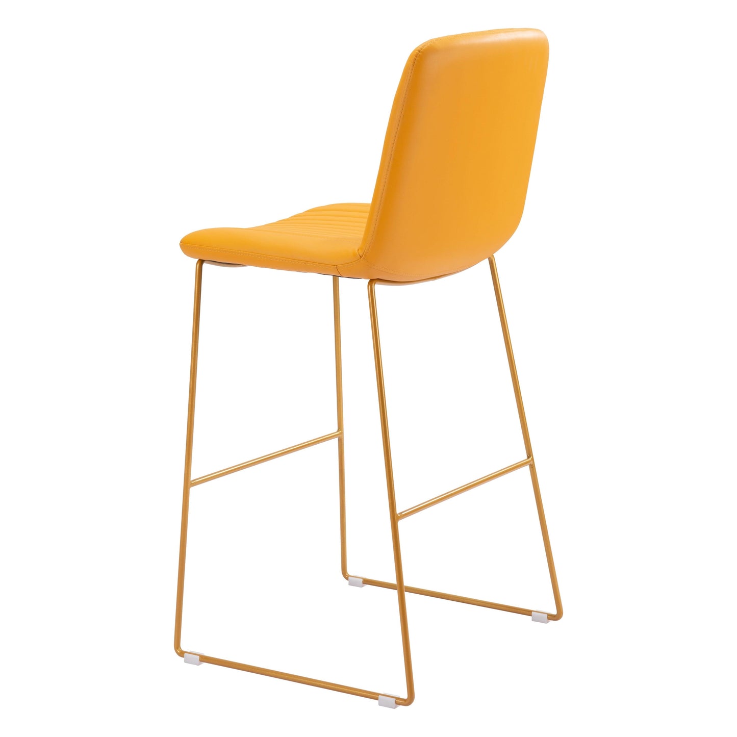 Mode Bar Chair (Set of 2) Yellow - Sideboards and Things Back Type_With Back, Brand_Zuo Modern, Color_Yellow, Depth_20-30, Finish_Powder Coated, Height_40-50, Materials_Metal, Materials_Upholstery, Metal Type_Steel, Number of Pieces_2PC Set, Product Type_Bar Height, Upholstery Type_Leather, Upholstery Type_Vegan Leather, Width_20-30