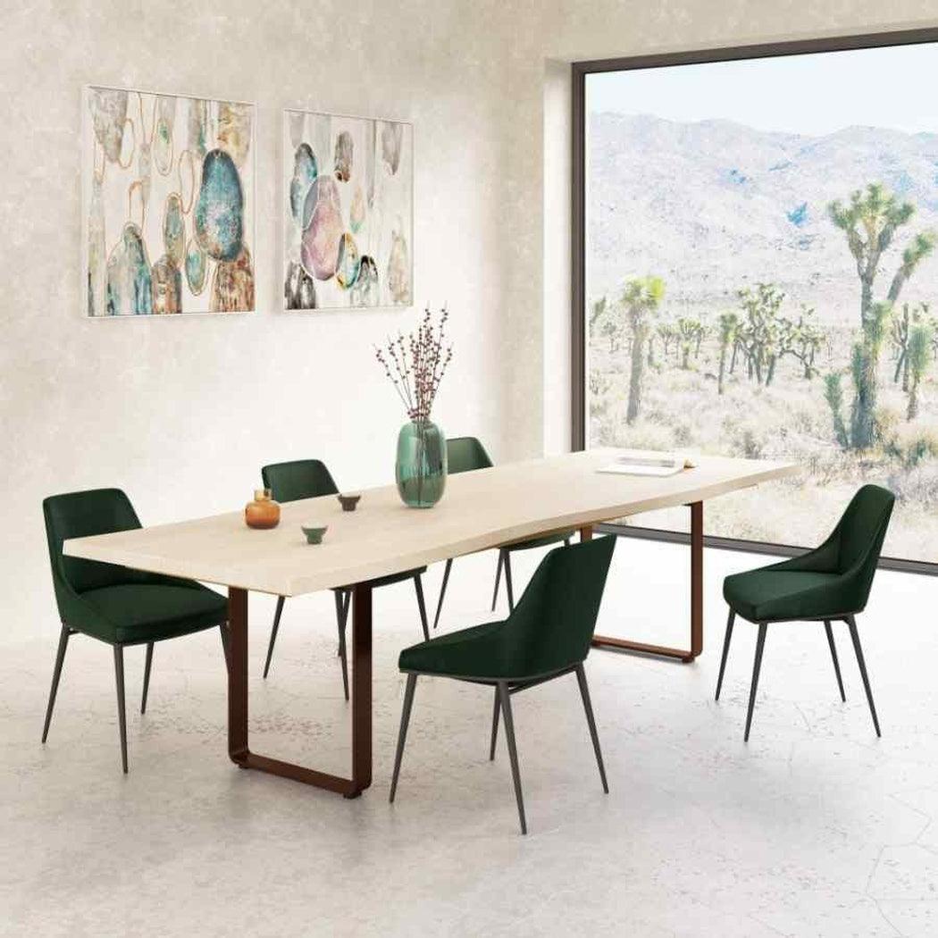 Modern Green Dining Chair in Green Velvet (Set Of 2) - Sideboards and Things Back Type_Full Back, Back Type_With Back, Brand_Moe's Home, Color_Green, Legs Material_Metal, Materials_Metal, Metal Type_Steel, Number of Pieces_2PC Set, Product Type_Dining Height, Upholstery Type_Fabric Blend, Upholstery Type_Velvet