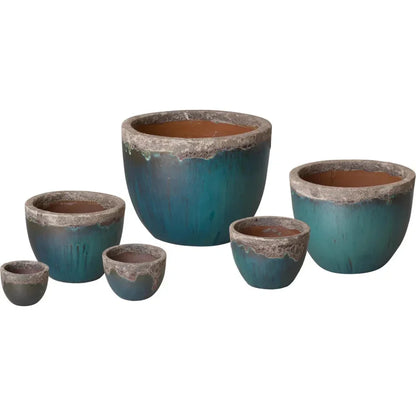 Modern Round Ceramic Planter - LOOMLAN - Emissary - Planters