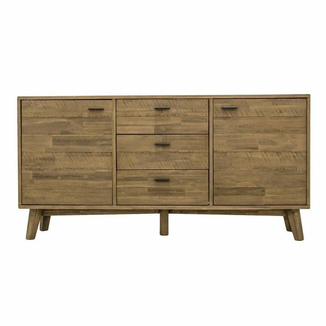 Modern Rustic Natural Brown Solid Acacia Wood Sideboard With Drawers - Sideboards and Things Brand_LH Imports, Color_Natural, Features_Repurposed Materials, Features_With Drawers, Finish_Natural, Finish_Rustic, Height_30-40, Legs Material_Wood, Materials_Reclaimed Wood, Materials_Wood, Width_60-70, Wood Species_Acacia