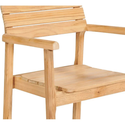 HiTeak Modurn Teak Outdoor Dining Stacking Armchair 4PC