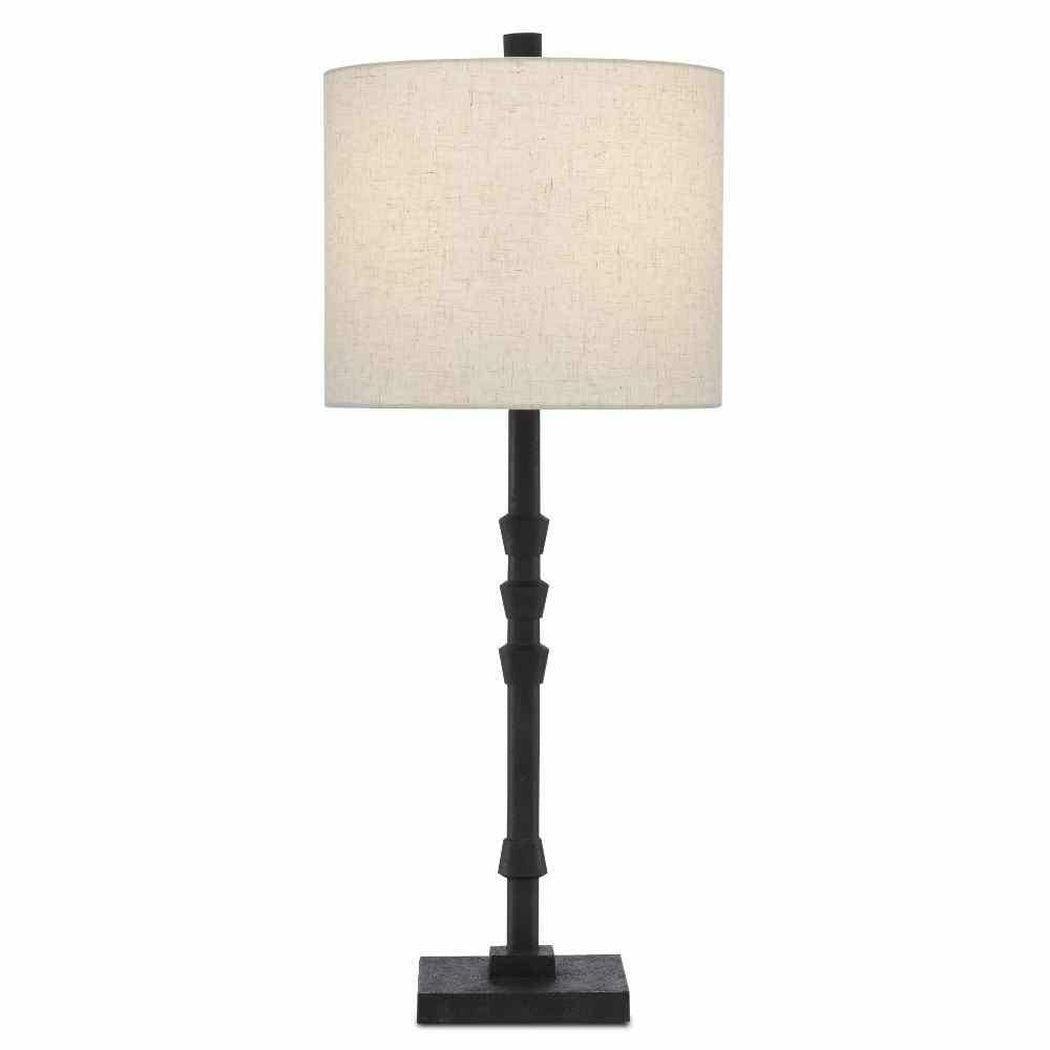 Mole Black Lohn Table Lamp - Sideboards and Things Brand_Currey & Co, Color_Black, Height_20-30, Materials_Metal, Metal Type_Iron, Product Type_Table Lamp, Shape_Round, Width_10-20