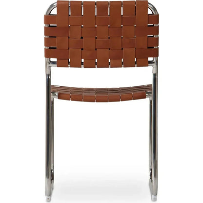 Moma Leather & Stainless Steel Dining Chair 2PC - LOOMLAN - Moe's Home - Dining Chairs