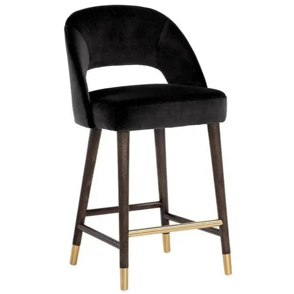 Monae Leather Chic Barrel Counter Stool