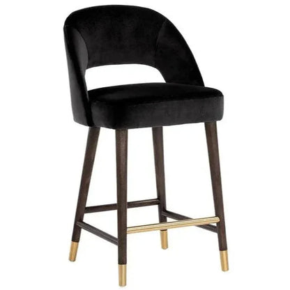 Monae Leather Chic Barrel Counter Stool