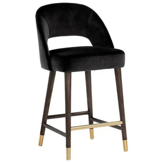SUNPAN Monae Leather Chic Barrel Counter Stool