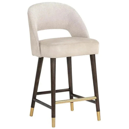 Monae Leather Chic Barrel Counter Stool