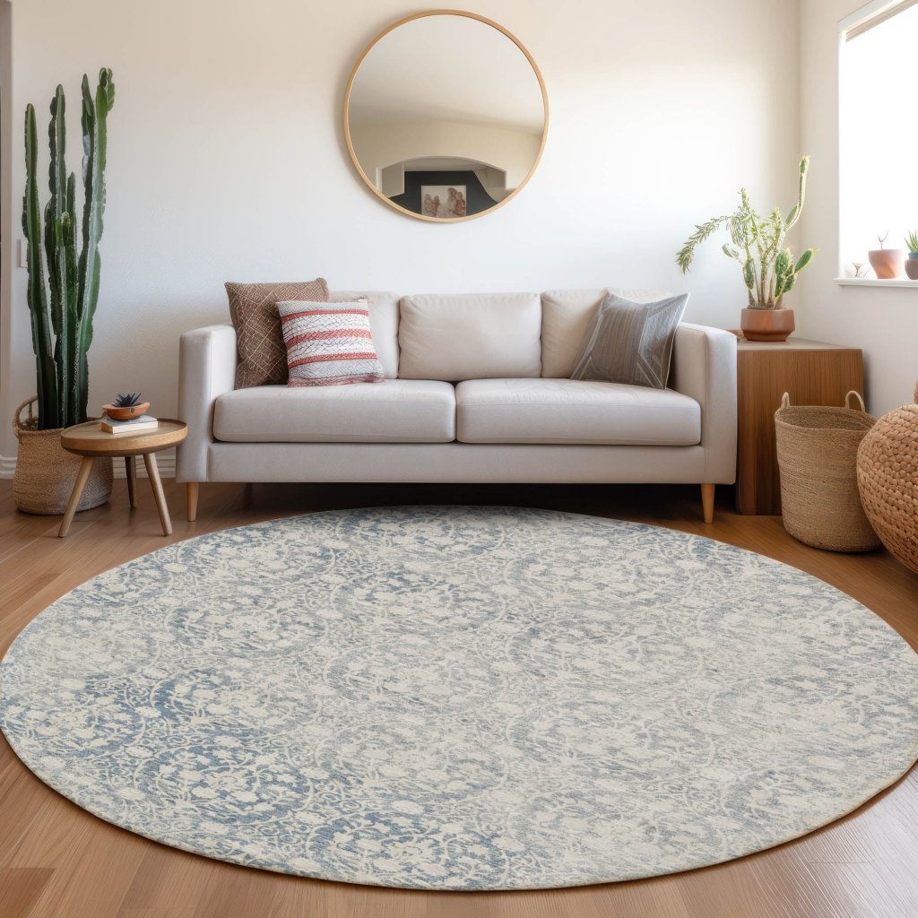 Monavia Blue Washable Indoor - Outdoor Rug - LOOMLAN - LOOMLAN Rugs - Outdoor Rugs