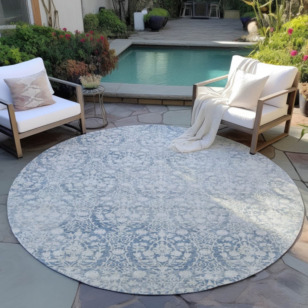 Monavia Blue Washable Indoor - Outdoor Rug - LOOMLAN - LOOMLAN Rugs - Outdoor Rugs